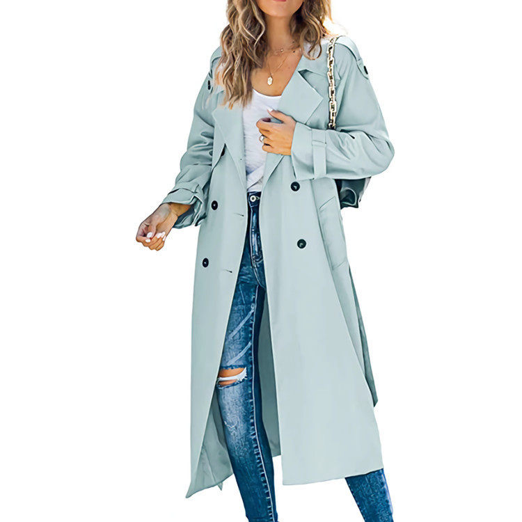 Casual fashion trench coat欧美女式秋季休闲时尚风衣外套大衣