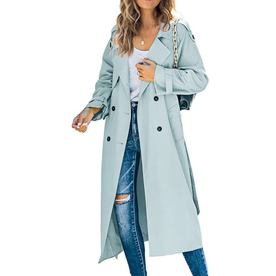 Casual fashion trench coat欧美女式秋季休闲时尚风衣外套大衣