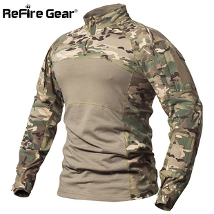 lage T Shirt Multicam US Army Clothes Camo Long Sleeve Shirt