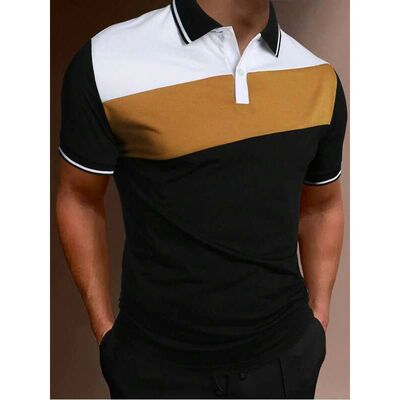 pell Color Polo Shirt , Men Slim Fit Sport Golf Polo Shirt .