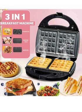早餐轻食三明治华夫机多功能压烤土司面包 sandwich waffle maker