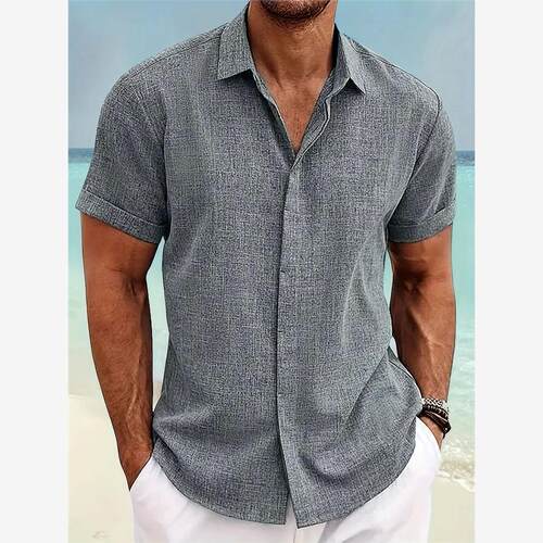 solid color lapel casual beach style fashion high street top
