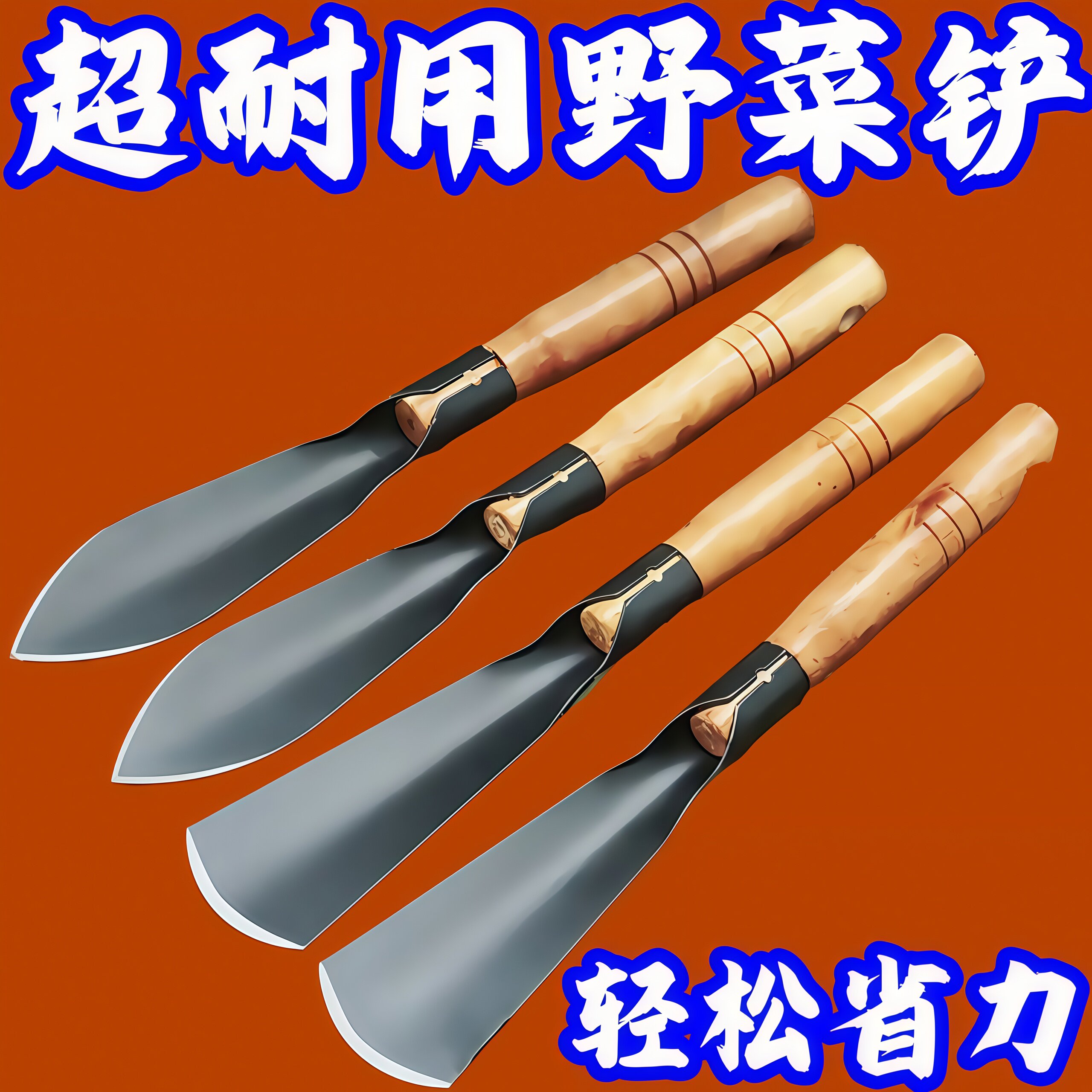 锰钢木柄园艺小铲2件套