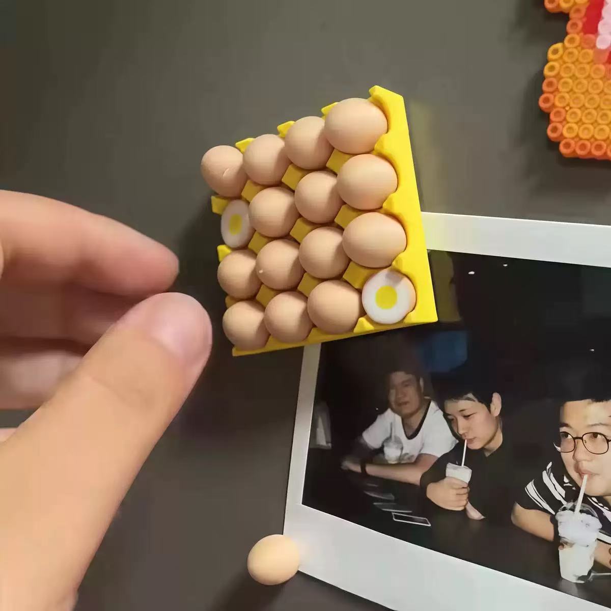 鸡蛋托磁吸拍立得冰箱贴