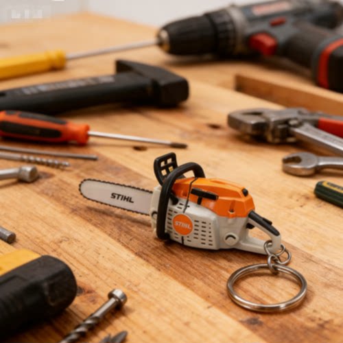 新品Portable Chainsaw Key Ring卡通便携式电锯钥匙圈挂件