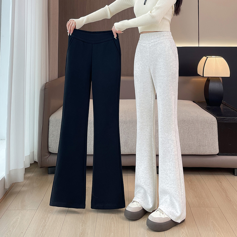 休闲阔腿直筒微喇叭裤女春秋冬季