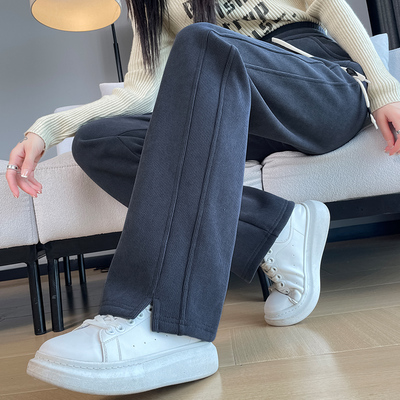 窄版阔腿裤女秋冬季2024