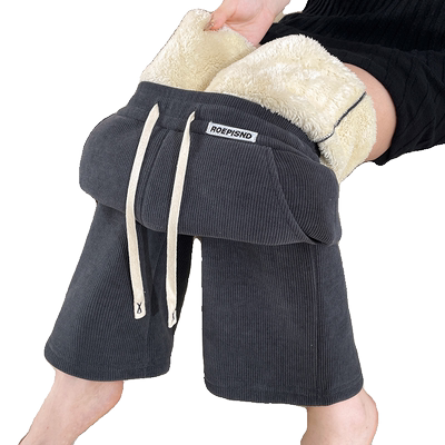 羊羔绒裤子女冬季加绒雪尼尔阔腿