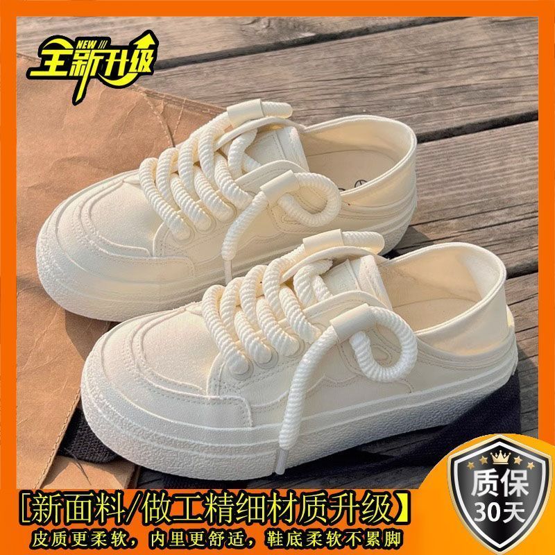 夏季帆布鞋女原创百搭2025一脚蹬小白鞋透气新款休闲鞋配裙子女鞋