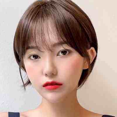 假发女挂耳短发波波头真人发丝自然韩式发型全头套圆脸造型假发套