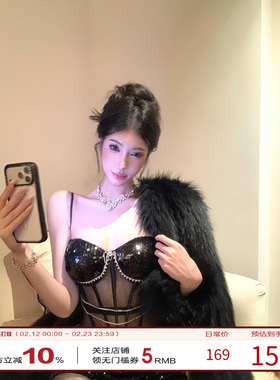 牛牛【黑桃K】法式性感气质重工鱼骨胸衣套装N25B30272+N25K30273