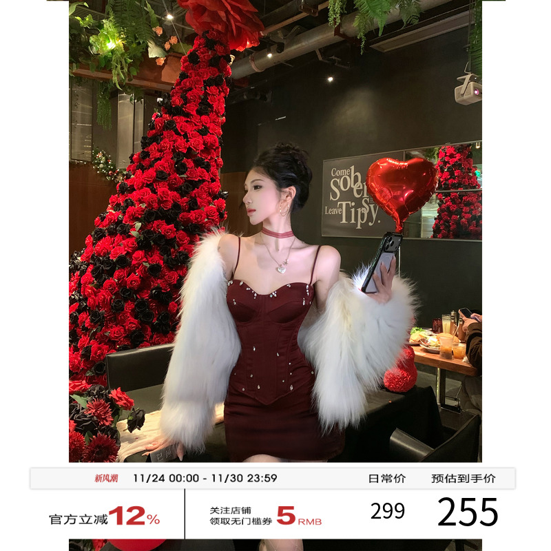 牛牛【圣诞夜】圣诞战袍纯欲甜美手工钉钻套装N25B30229