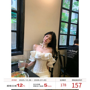 辣妹雪纺鱼骨胸衣露肩背心 波点抹胸上衣女2025秋季 牛了牛了 法式