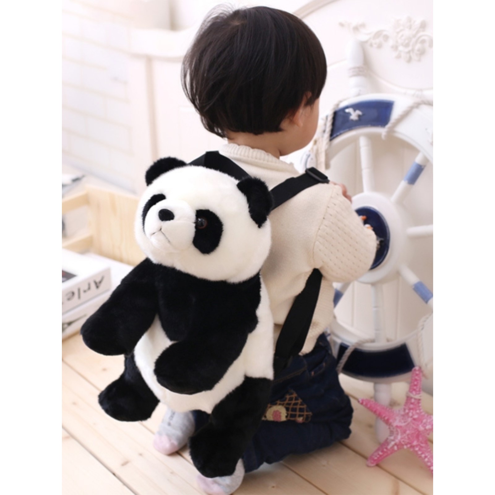 四川熊猫基地纪念品成都玩偶卡通背包小孩儿童双肩毛绒玩具书包