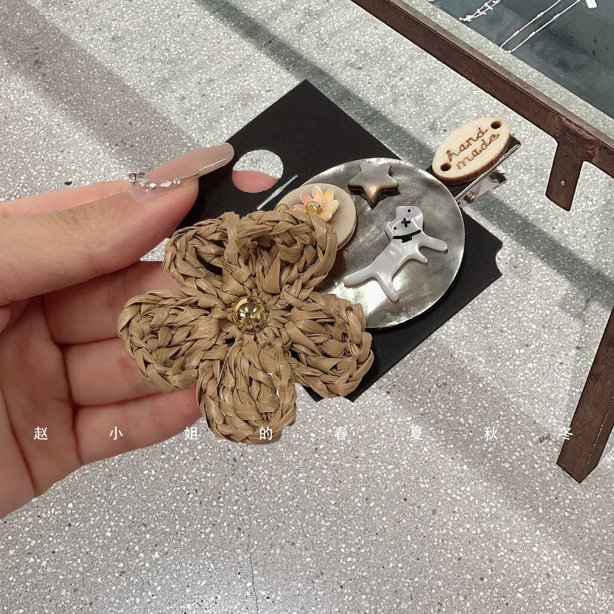 小众设计韩系复古花朵发夹鸭嘴夹刘海夹边夹韩国饰品头饰发饰