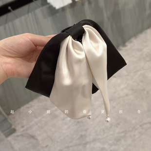 小众设计黑白风韩国头饰百搭饰品发饰ins风显发量多高颅顶抓夹