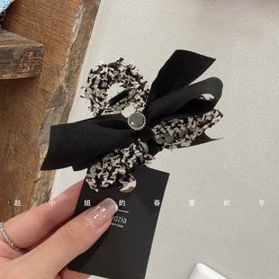韩国发饰头饰高级感秋冬新款 饰品精致发抓夹黑色蝴蝶结鲨鱼夹