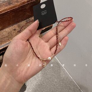 2025新款韩国饰品复古轻奢显白颈链高级感气质日月星辰珍珠锁骨链