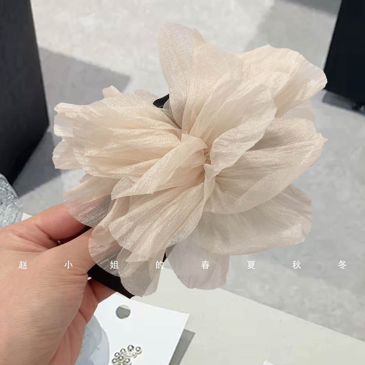 小众头饰发饰百搭韩国饰品清新仙女ins风鲨鱼夹白色流苏发抓夹