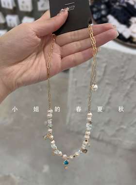 韩国饰品高级感2024新款ins风颈链可爱甜美可调节珍珠项链