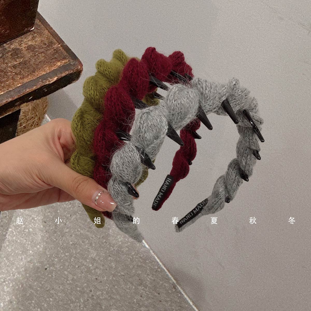 韩国发饰秋冬新款针织毛线发箍