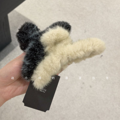 韩国发饰毛绒抓夹毛毛鲨鱼夹