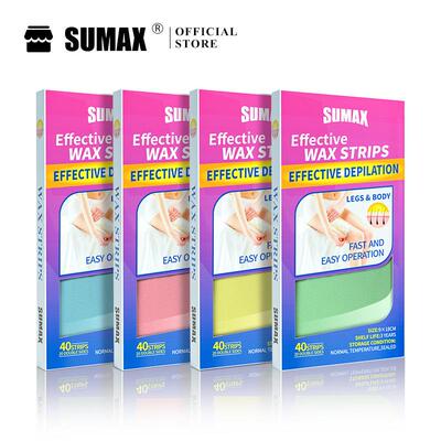 SUMAX 40 Pcs Wax Strips 四个颜色4种香型脱毛蜡纸 双面脱毛蜡纸