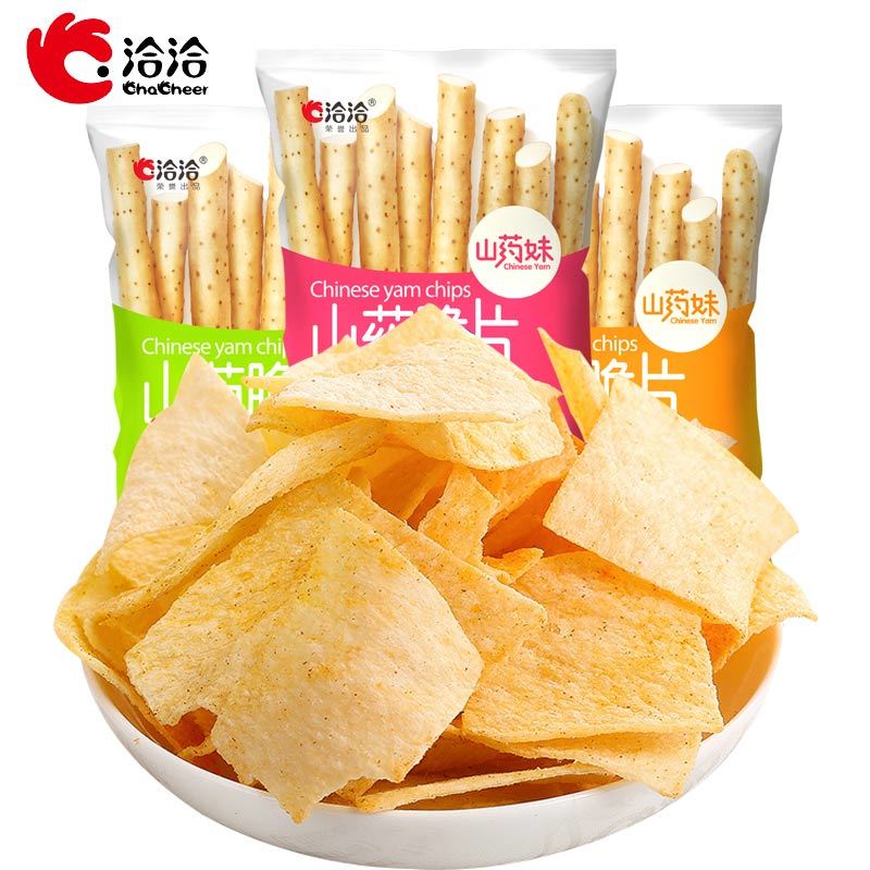 洽洽山药脆片75g*3袋葱香番茄烧烤味薯片薄片膨化锅巴零食恰恰