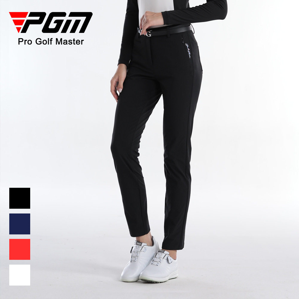 PGM高尔夫裤子女士运动面料长裤隐形口袋拉链女运动长裤休闲裤