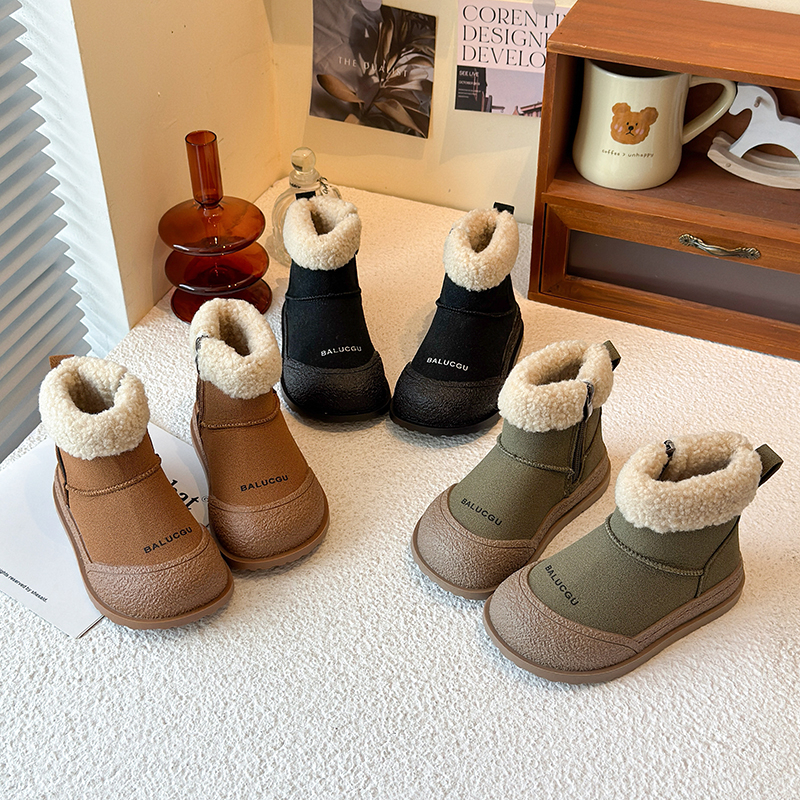 儿童韩版防踢加绒加厚雪地棉靴