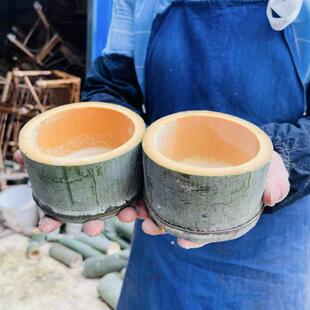 竹筒杯竹筒饭竹桶罐网红甜品台饮品杯子带盖竹筒饭专用竹筒奶茶杯