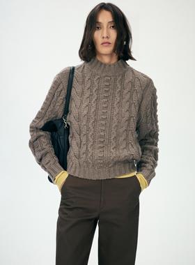 TOATEE 慵懒粗针羊毛绞花针织毛衣