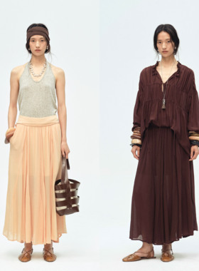 【博主同款】TOATEE 波嬉风自由层褶套装 系带上衣/波浪摆半裙