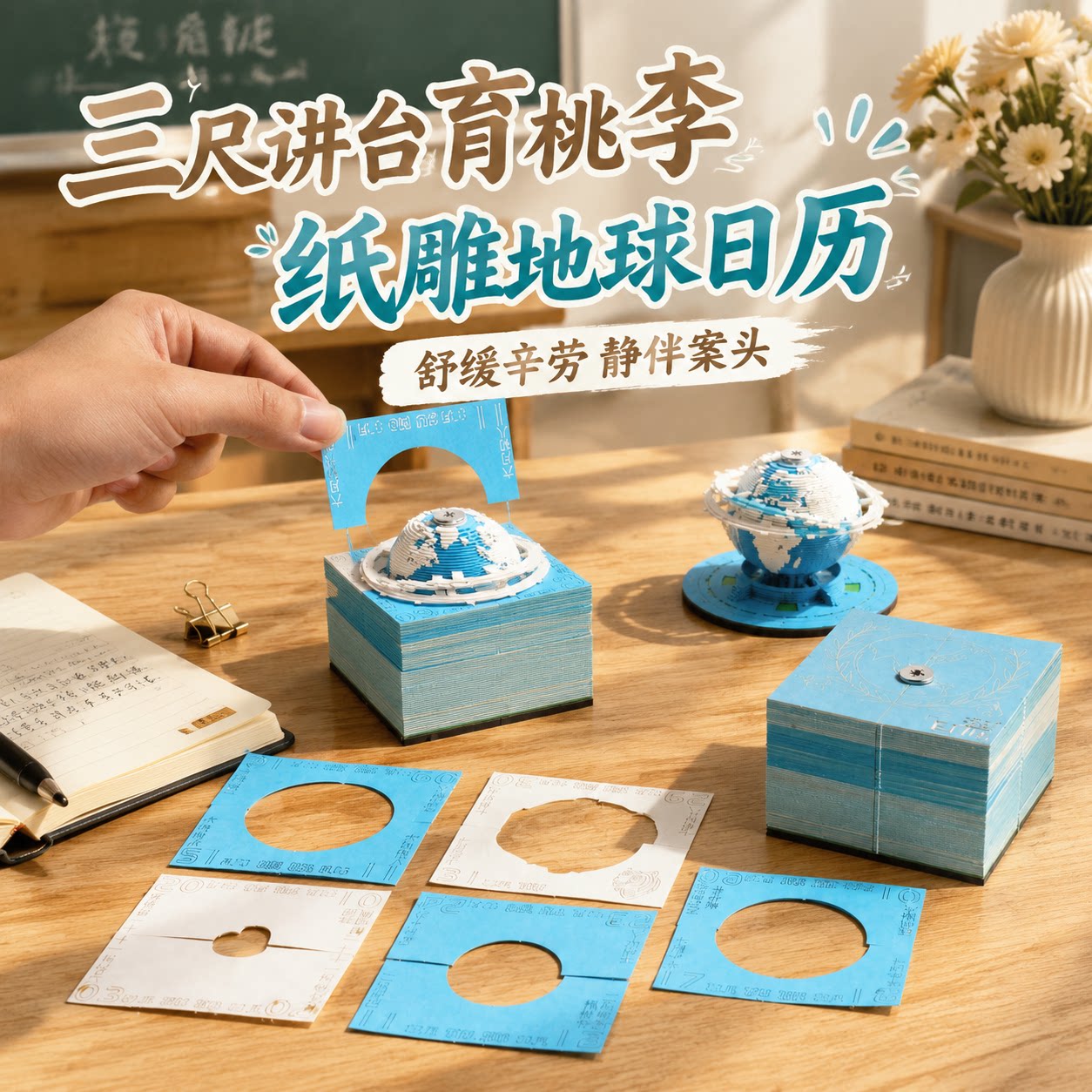 创意礼品教师节送老师手撕3d纸雕