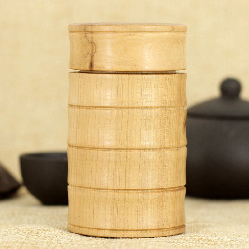 柏木便携茶罐 随身携带茶盒出差旅行迷你茶叶桶 茶具木质厂家