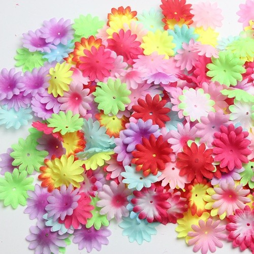 12色 直径4cm 菊花花瓣 花片花瓣 节假日布置 头饰装饰品
