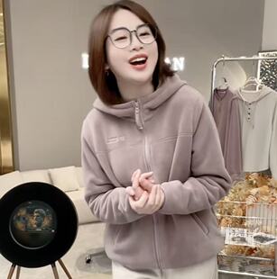 厚外套 绒冬小暖炉 羊驼绒保暖舒适百搭防风连帽开衫 新款 325 冬季