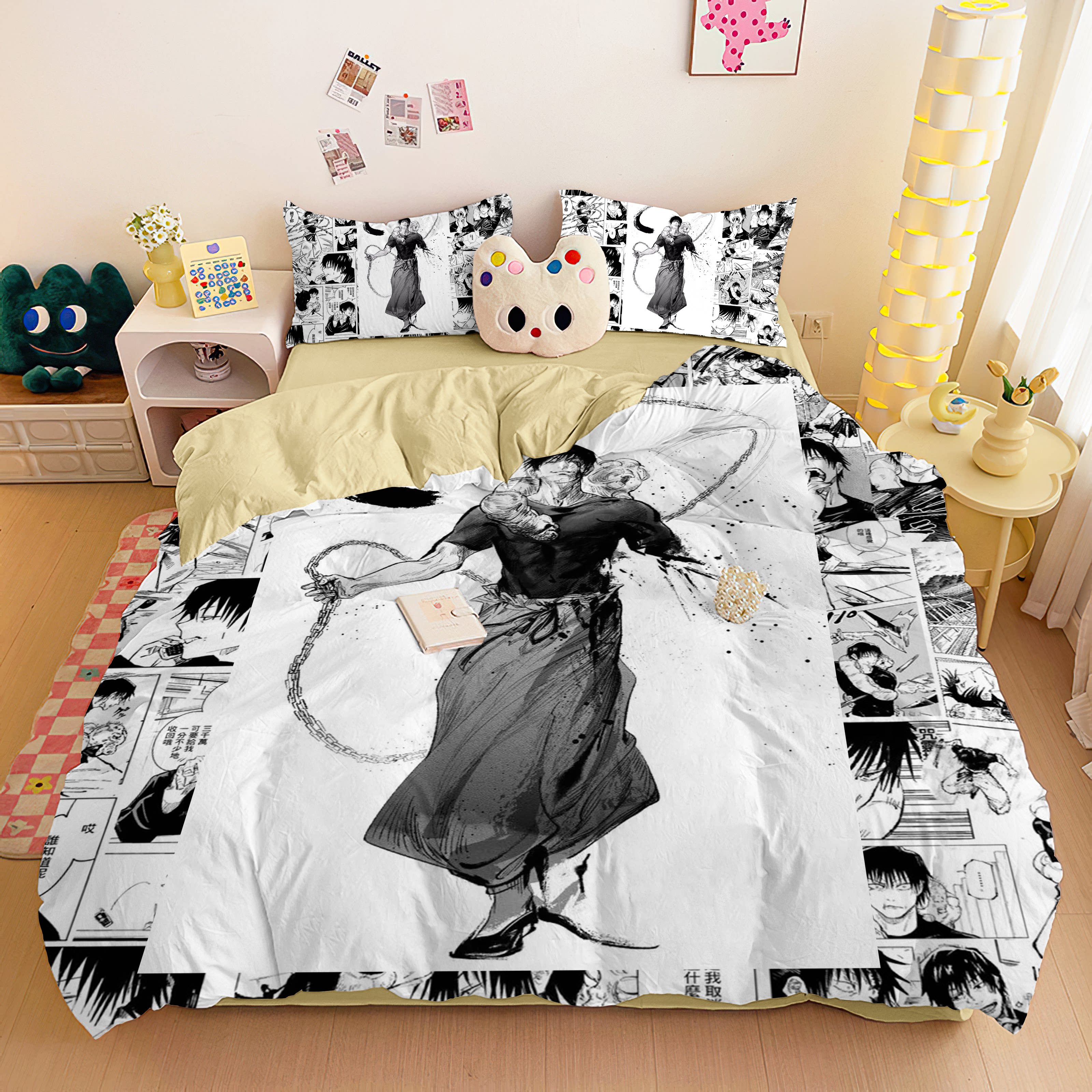动漫咒术回战全棉床上用品纯棉儿童学生宿舍四件套被套床单三件套