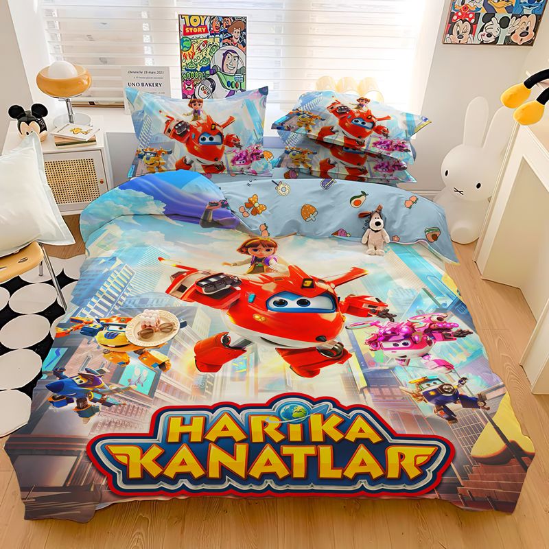 新款超级飞侠纯棉四件套学生宿舍专用被套床上用品全棉床单床笠