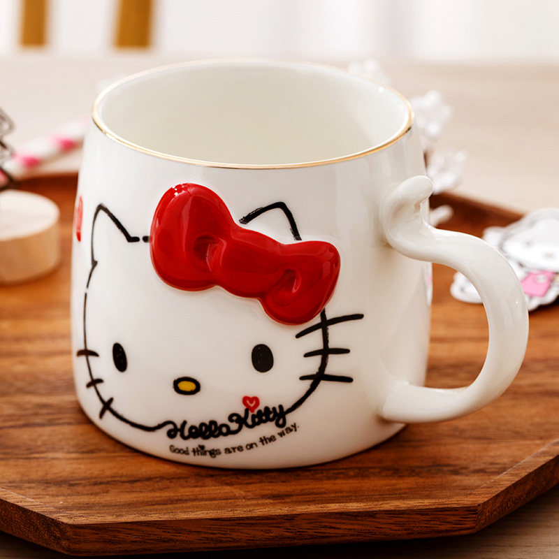 hellokitty陶瓷马克杯咖啡杯礼盒包装可爱喝水杯子生日礼物送女友