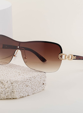 跨境爆款！欧美无框连体墨镜女Y2K千禧一体防风太阳镜女潮INS网红