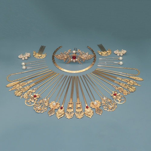 唐风发饰敦煌飞天供养人明制套装