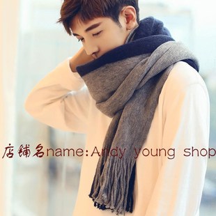 Winter scarf men's scarf Christmas scarf wool 男士百搭冬围巾
