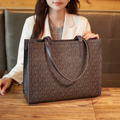 香港大容量真皮通勤手提大包包女2025新款 女士单肩包百搭托特包包