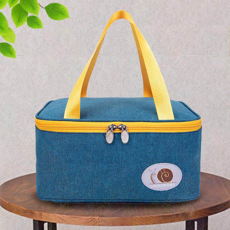 扁平长方形饭盒袋子保温包餐盘手提便当大容量铝箔上班小学生专用