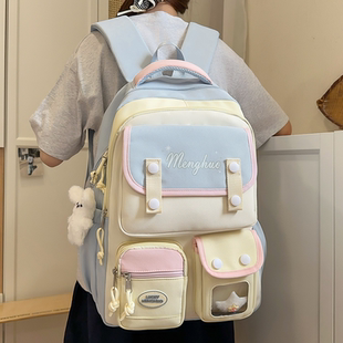 高品质减负护脊书包初中女生小学生三到五六年级耐用防水双肩背包