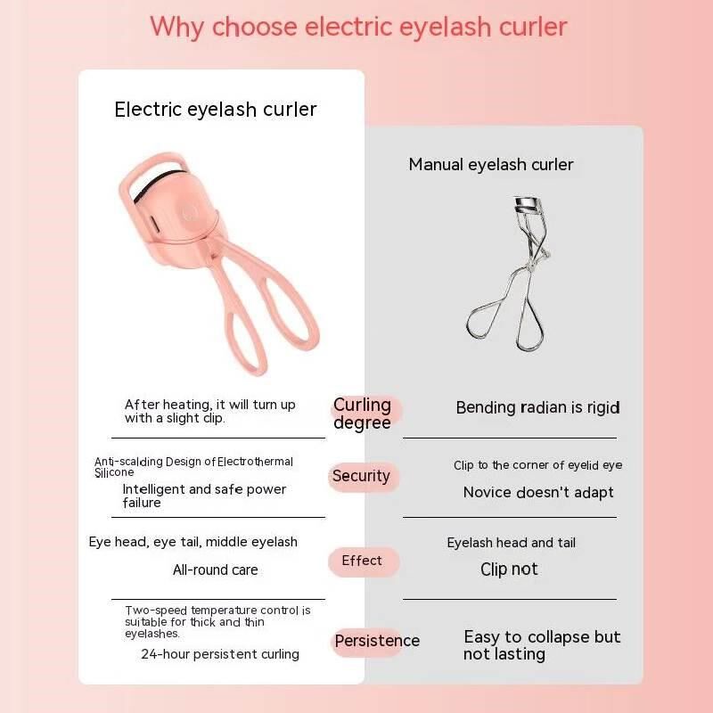 Eyelash Curler Portable Electric Heated Comb Perm Long Tools