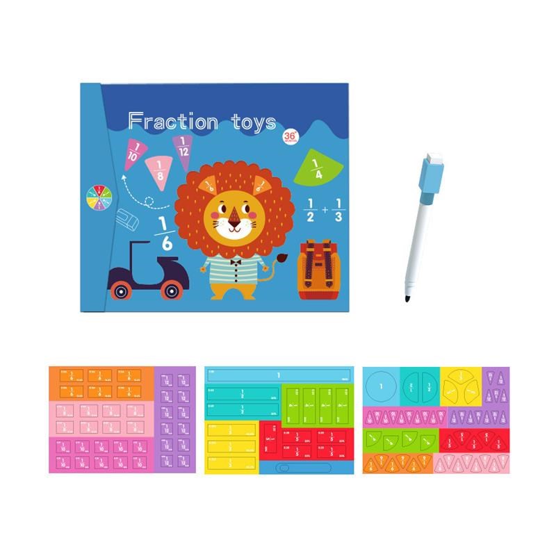 Magnetic Fraction Learning Math Toy Montessori Arithmetic Te