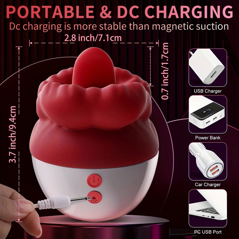 Rose Red Lips Vibrator Clitoris SFtimulator Vagina Licking