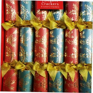 6支装圣诞纸拉炮 Christmas cracker 内装玩具纸帽英文笑话纸